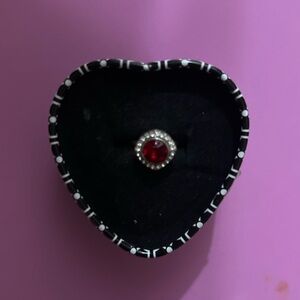 Brighton Silver Ring with Red Gem